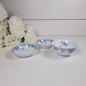 Cheng's White Jade Porcelain Blue Peony Rice Bowl & Sauce Bowl Replacement Piece